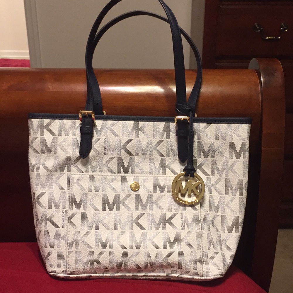 SOLD - Michael Kors Navy/White purse